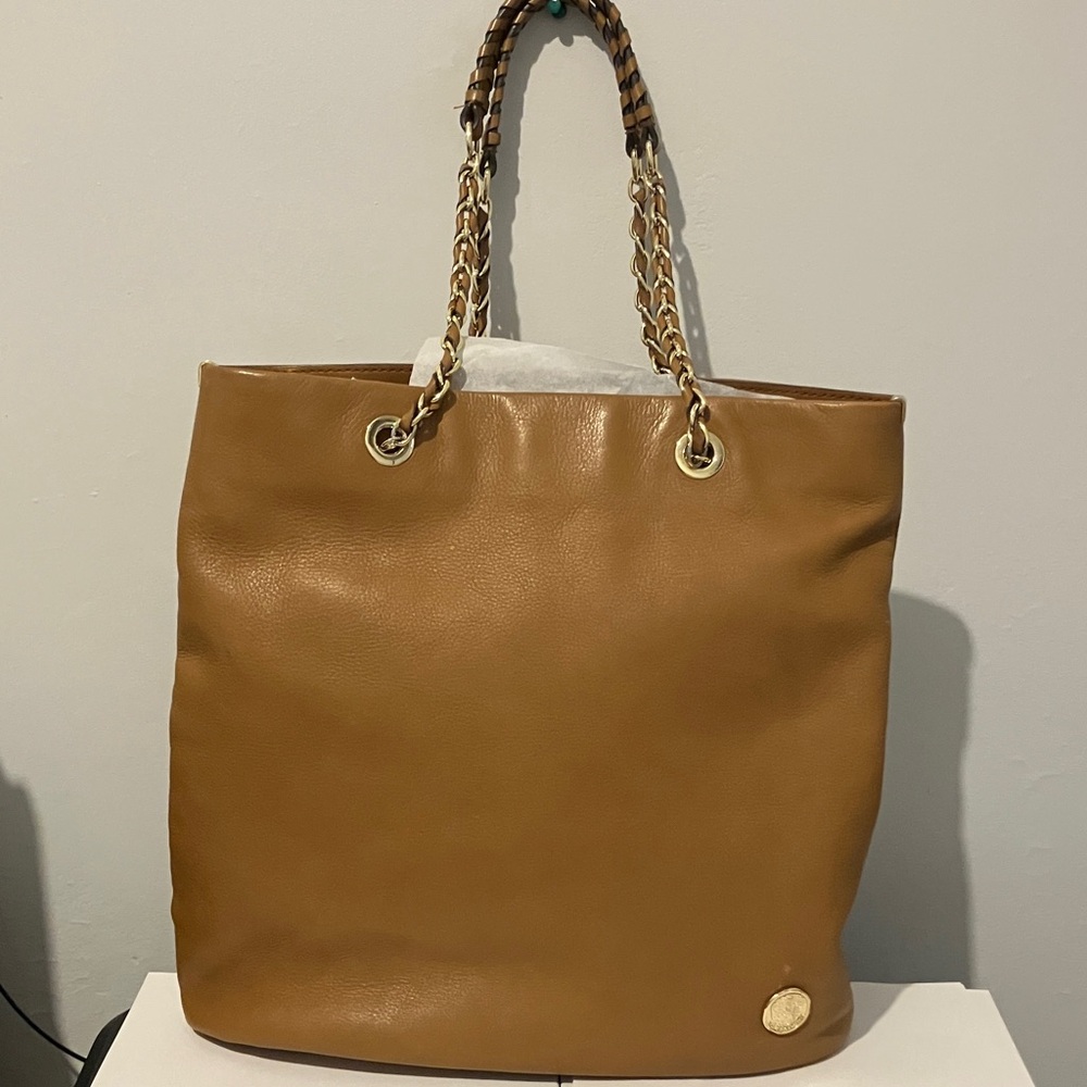 Vince Camuto New York Elegant Tan Leather Tote Bag.Lovely Condition.